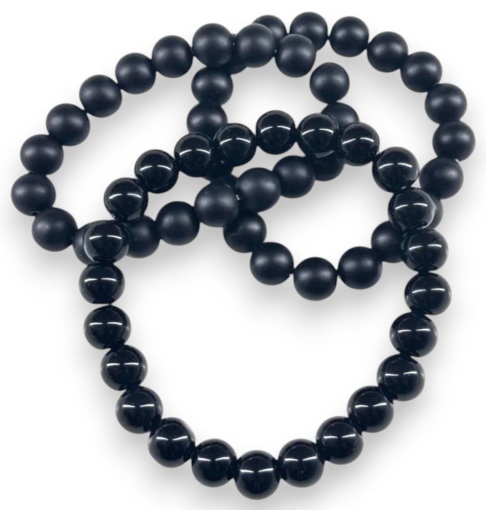 Pulsera elastizada de ónix negro