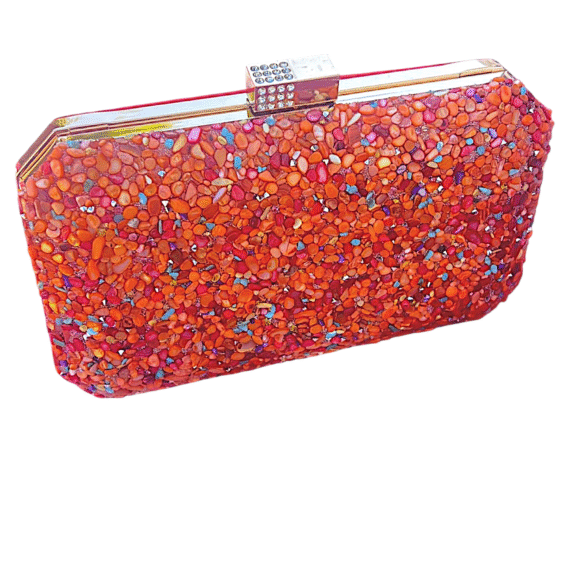Cartera con Cristales Naranja