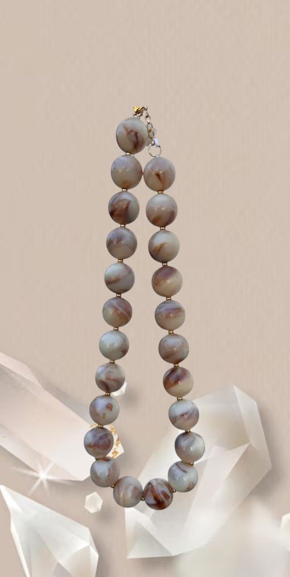 Collares bolones simil piedras - Imagen 3