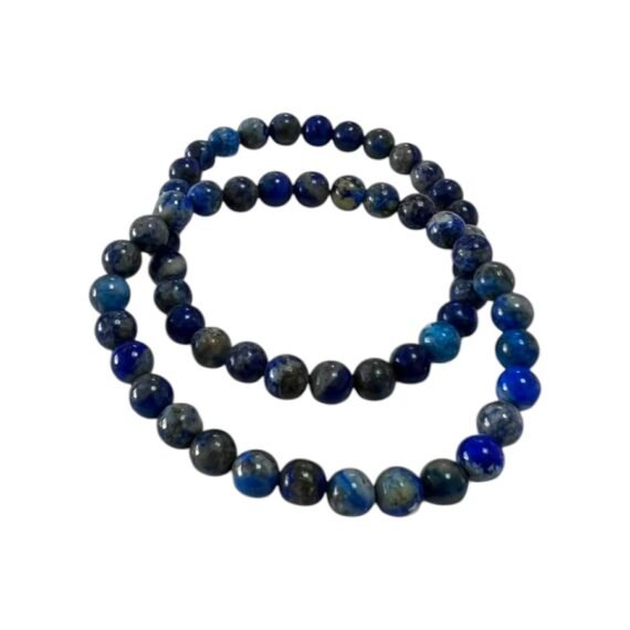 Pulsera bolitas de Lapislazuli elastizada