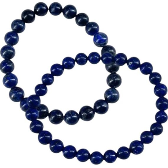 Pulsera bolitas de Lapislazuli elastizada