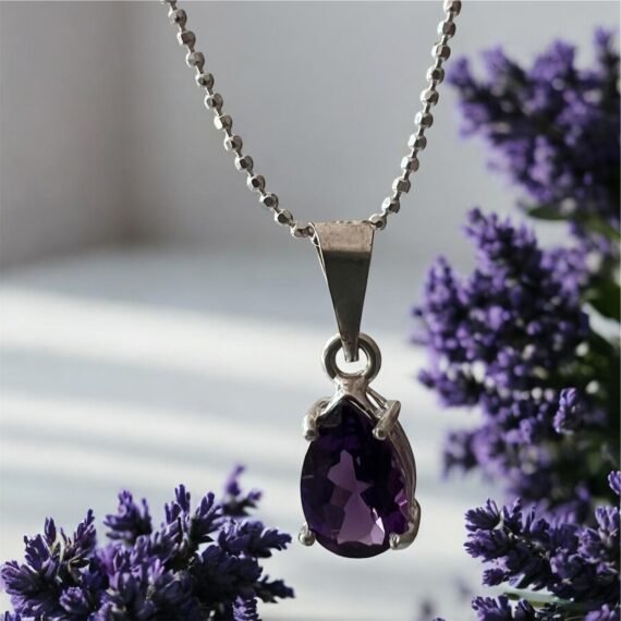 Collar Amatista Facetado gota mini