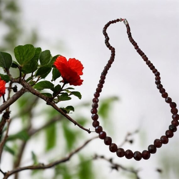 Collar Granate Natural Faceteado