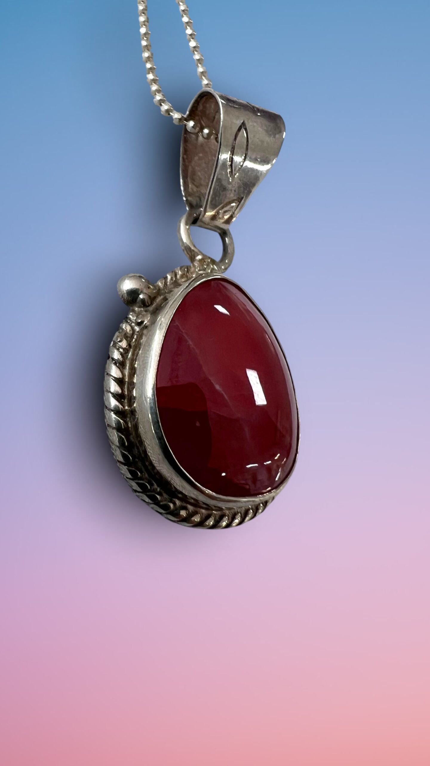 Collar Dije de Rodocrosita Ortiz con Plata