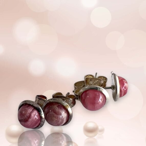 Conjunto de aros de rodocrosita bolita pasante