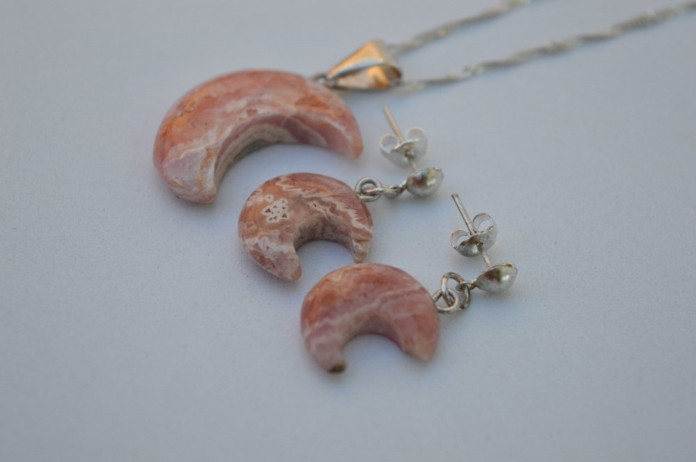 Set Luna Rodocrosita con Aros - Imagen 4