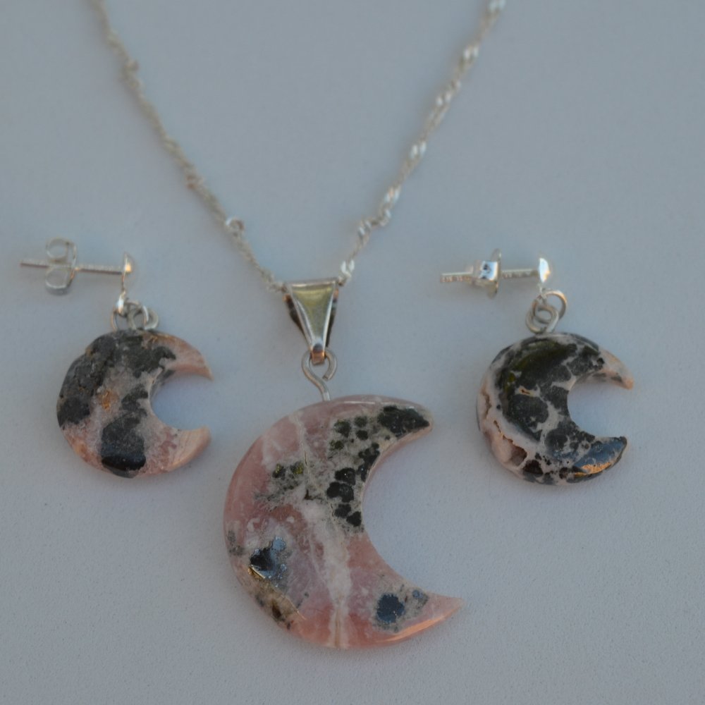 Set Luna Rodocrosita con Aros
