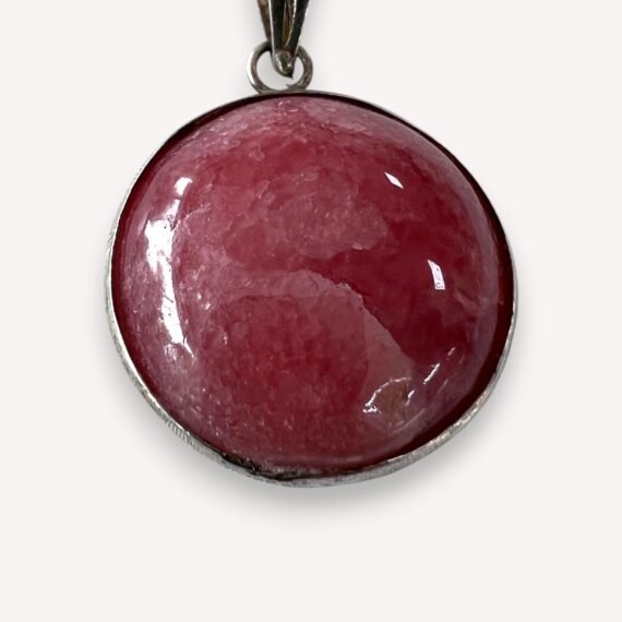 Dije de Rodocrosita y Plata Circular