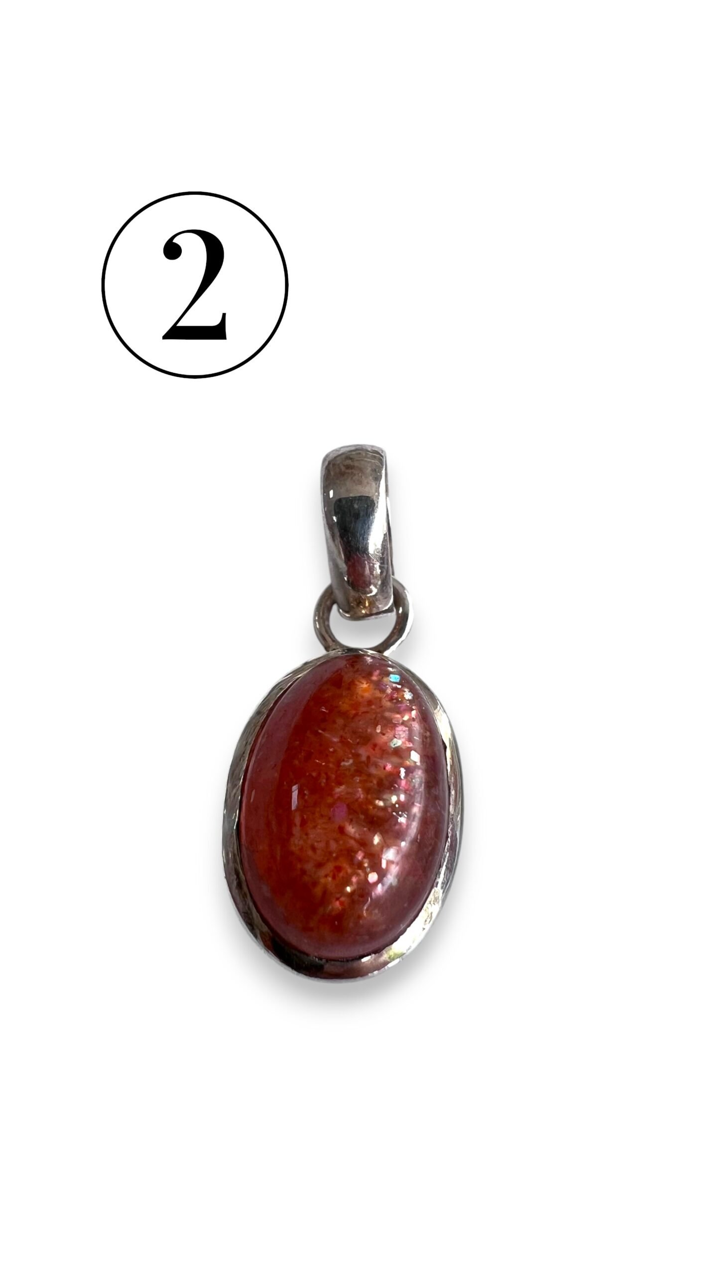 Dije piedra del sol engazado en plata - Imagen 3