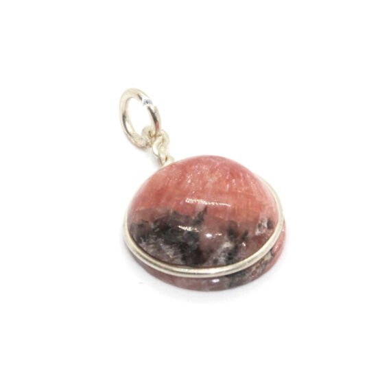 Dije de Rodocrosita Bolita de hilo de plata