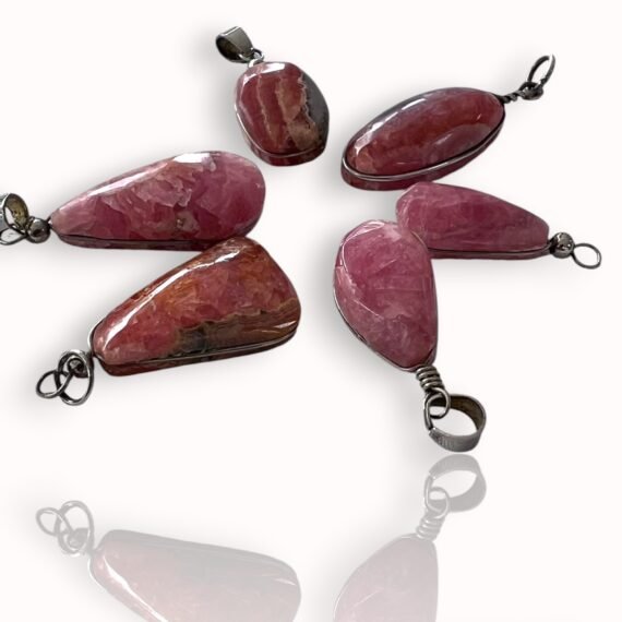 Set de Rodocrosita con Hilo de Plata y piedras