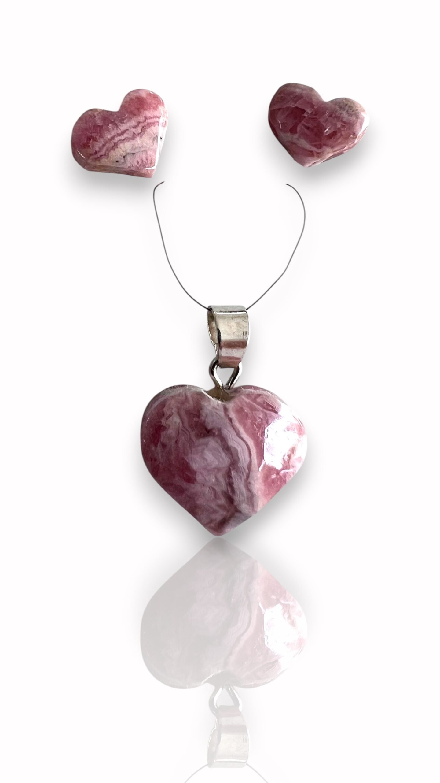 Set de Rodocrosita Corazon con Aros - Imagen 4