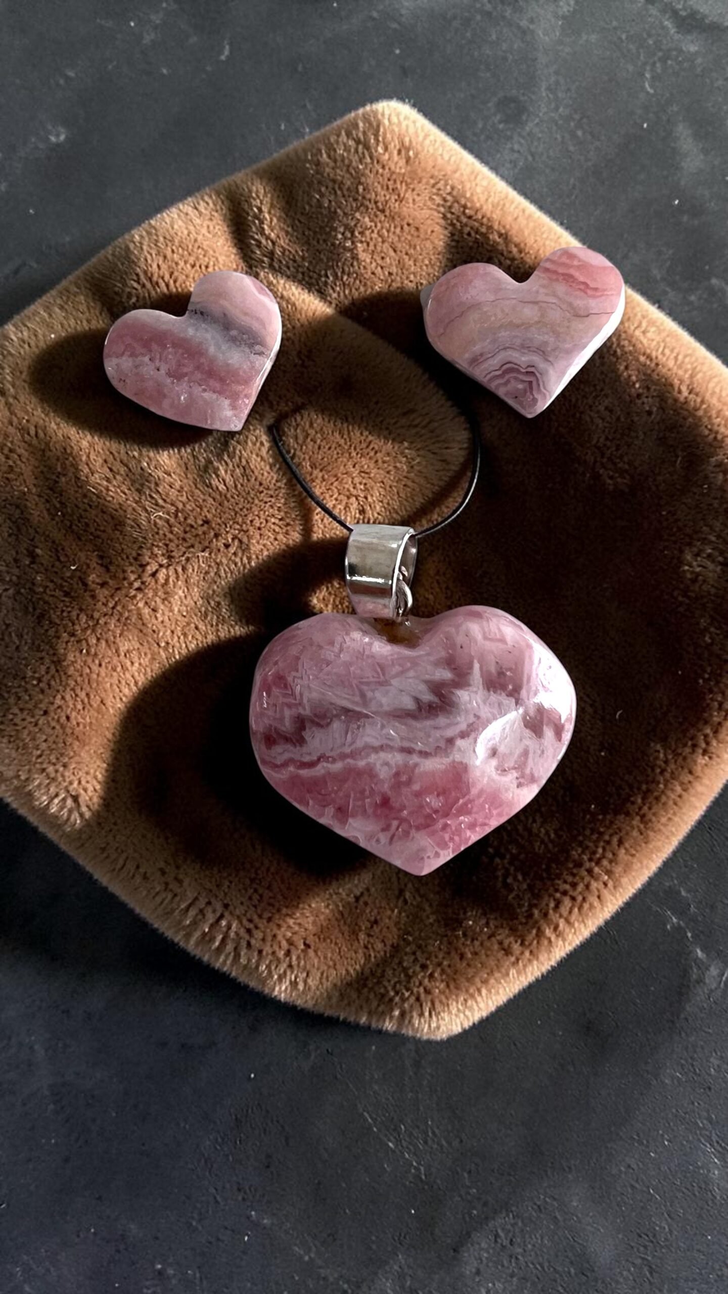Set de Rodocrosita Corazon con Aros - Imagen 2