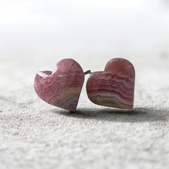 Aros de Rodocrosita Corazon Pasante