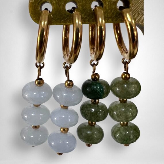 Aros Donitas Colgantes de Piedras Naturales