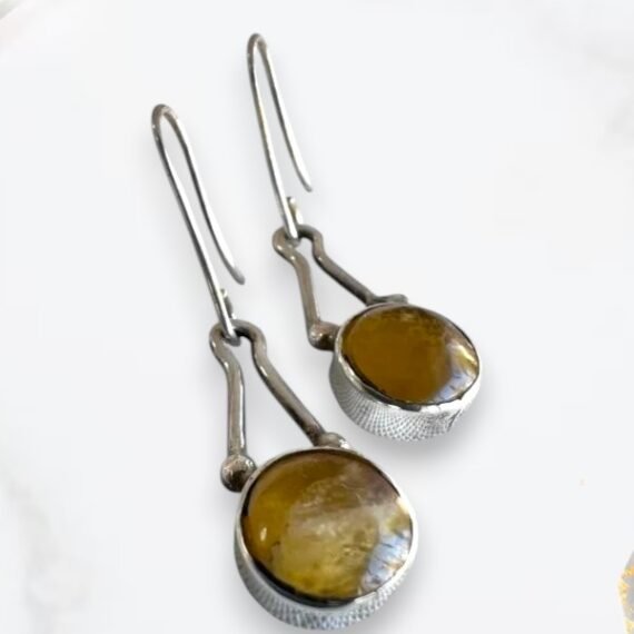 Aros Colgante de Aragonita y Plata