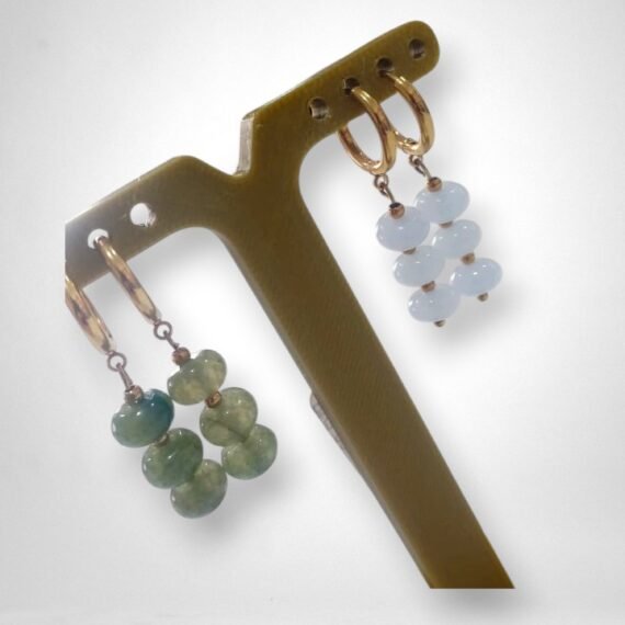 Aros Donitas Colgantes de Piedras Naturales