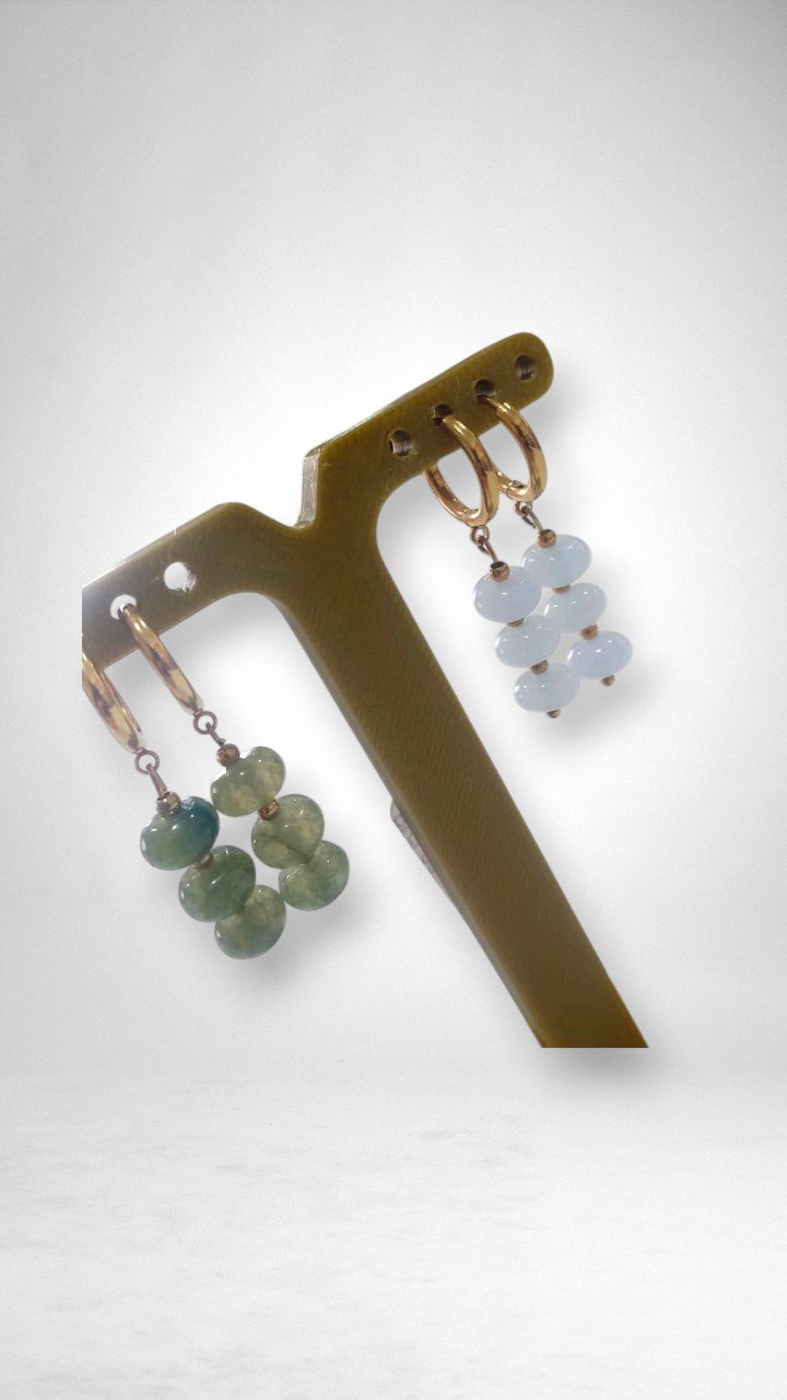 Aros Donitas Colgantes de Piedras Naturales