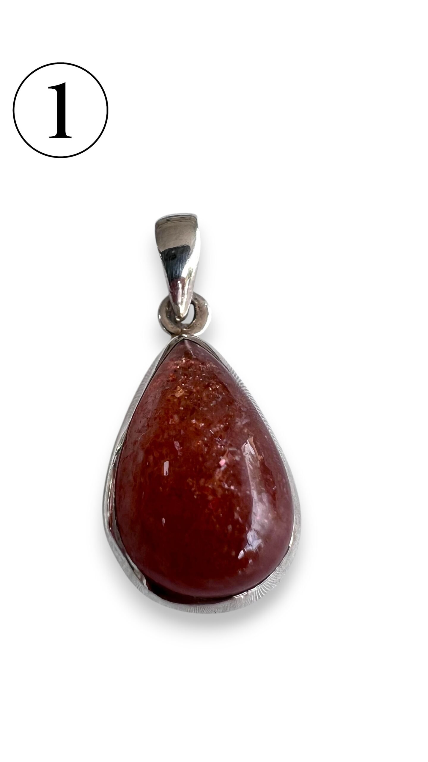 Dije piedra del sol engazado en plata - Imagen 2