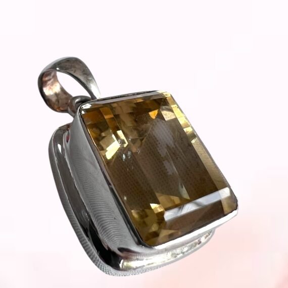 Dije de Citrino Facetado y Plata