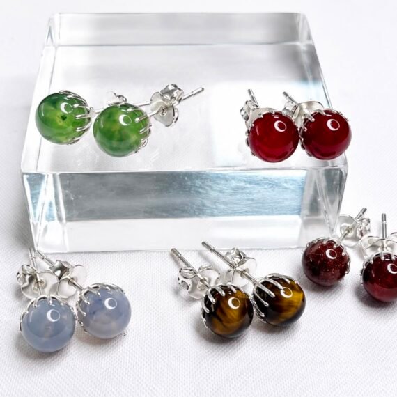 Aros Bolitas de Piedras Naturales